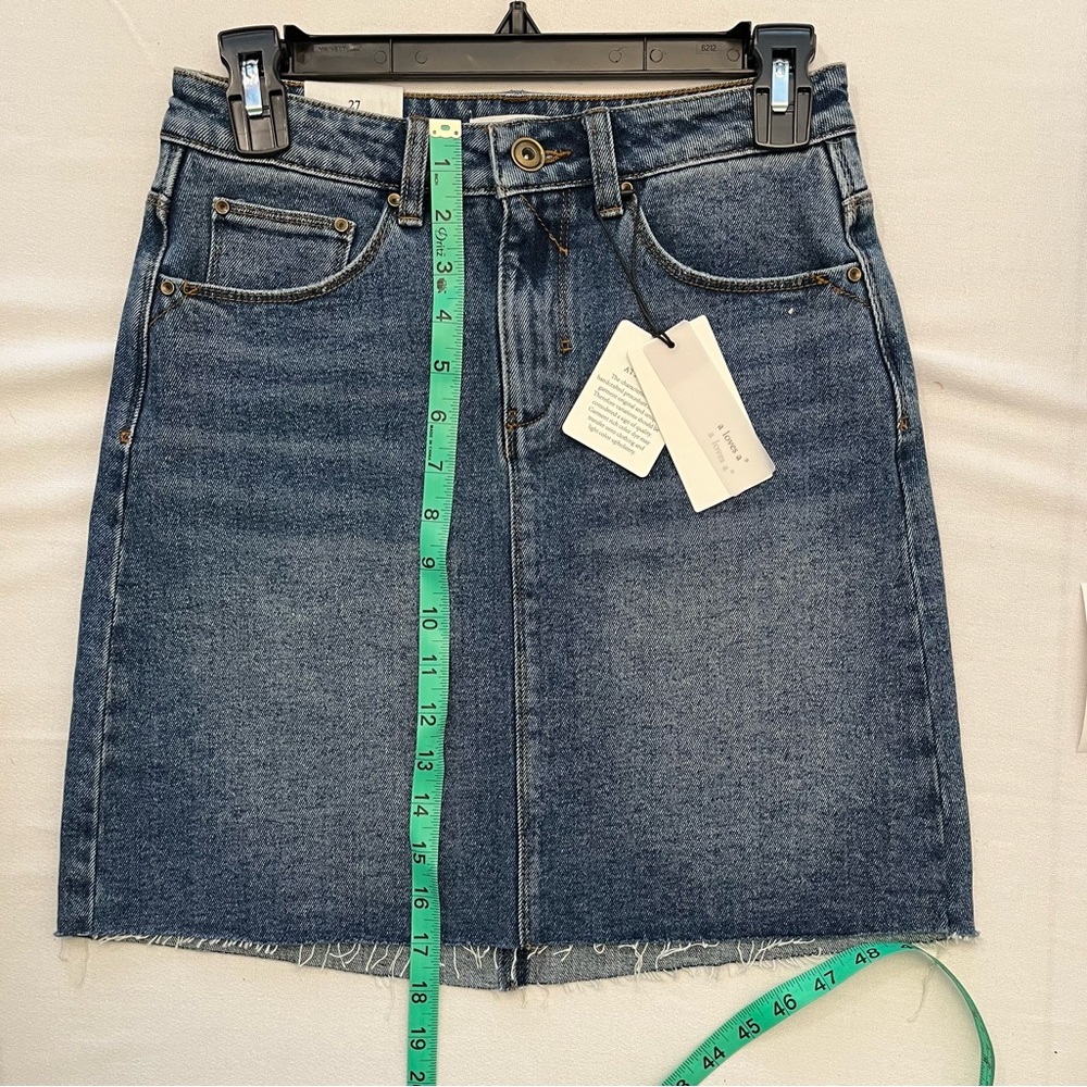 NWT a loves a Denim Cut Off Skirt - Picture 5 of 8